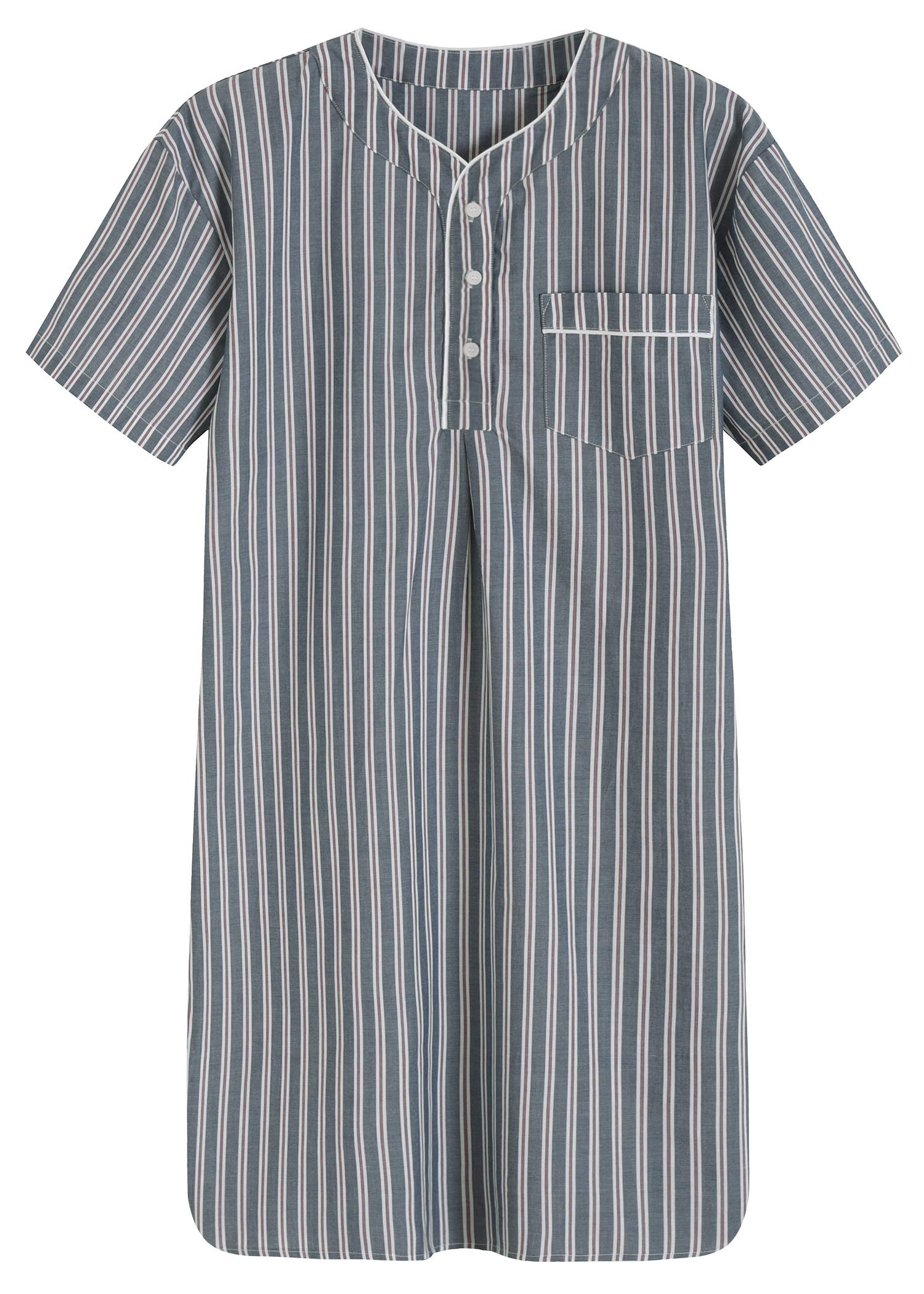 Men's Plaid Nightshirt Cotton Sleep Shirt – Latuza