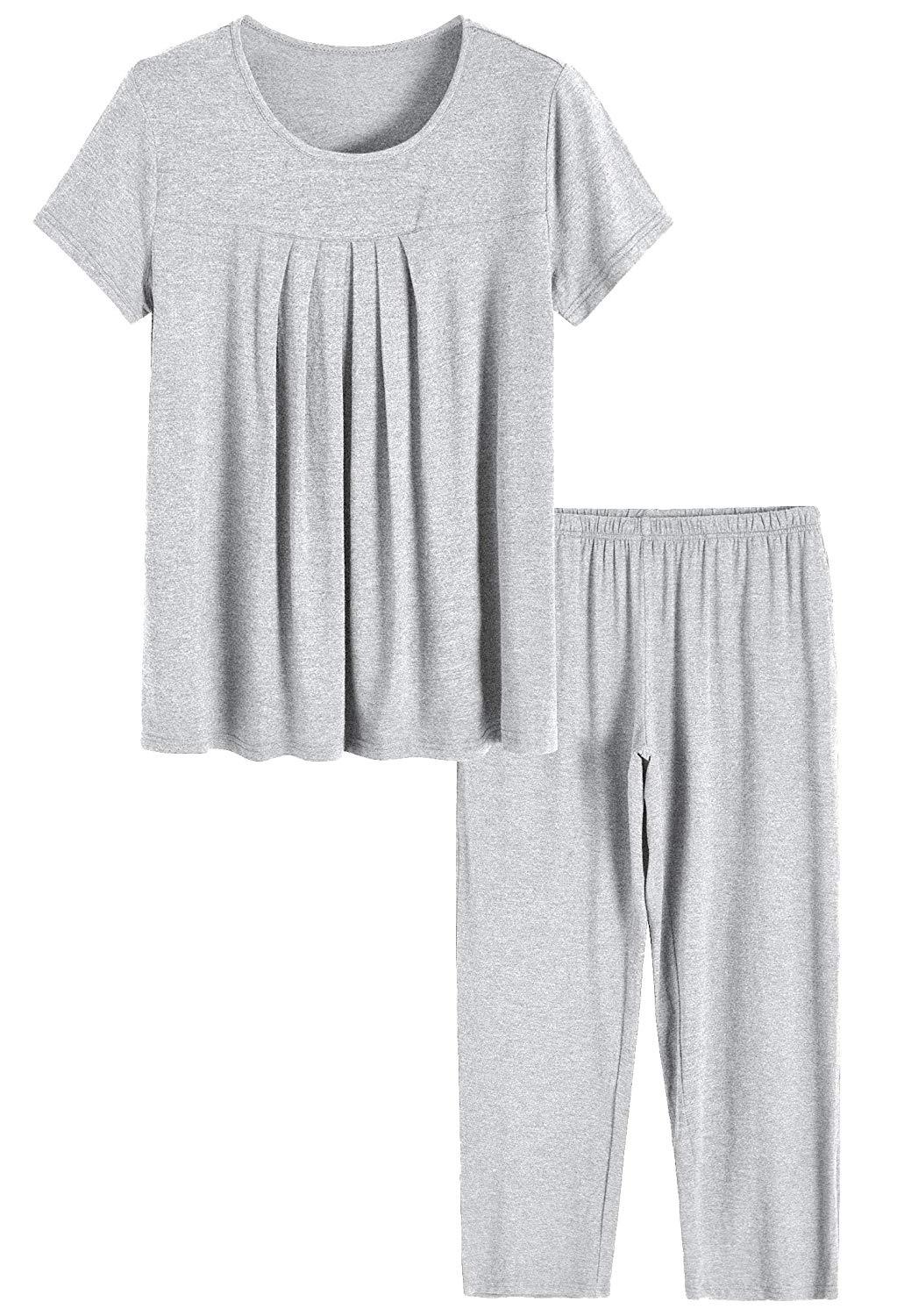 Women’s Bamboo Sleepwear Pleated Shirt Pants Pajamas Set – Latuza