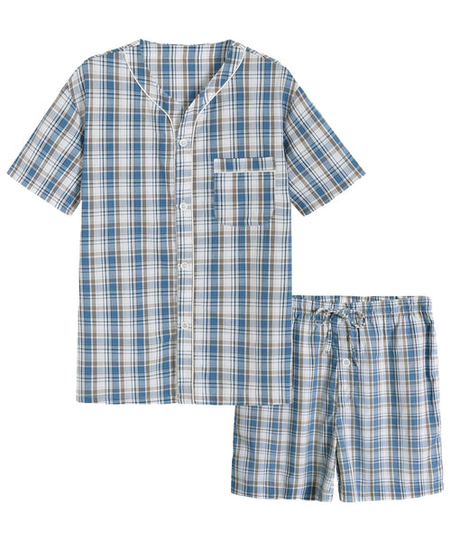 Men's Summer Cotton Pajamas Shorts Set – Latuza