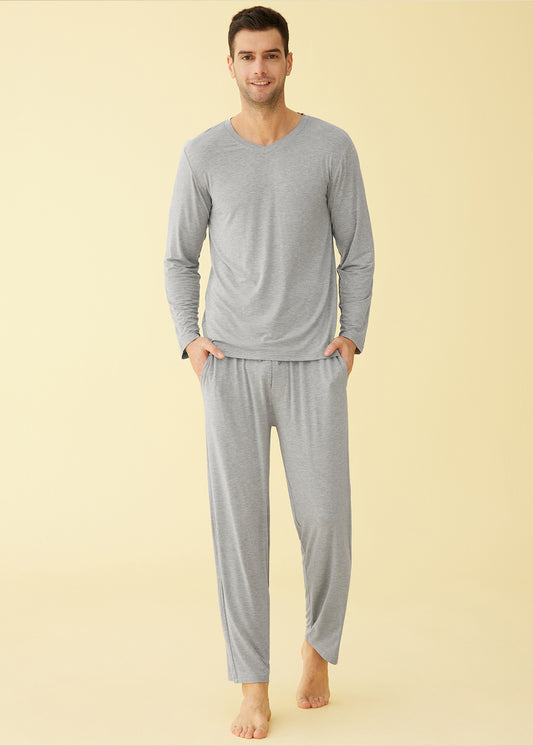 Latuza Mens Bamboo Viscose Crew Neck Short Sleeves Pajama