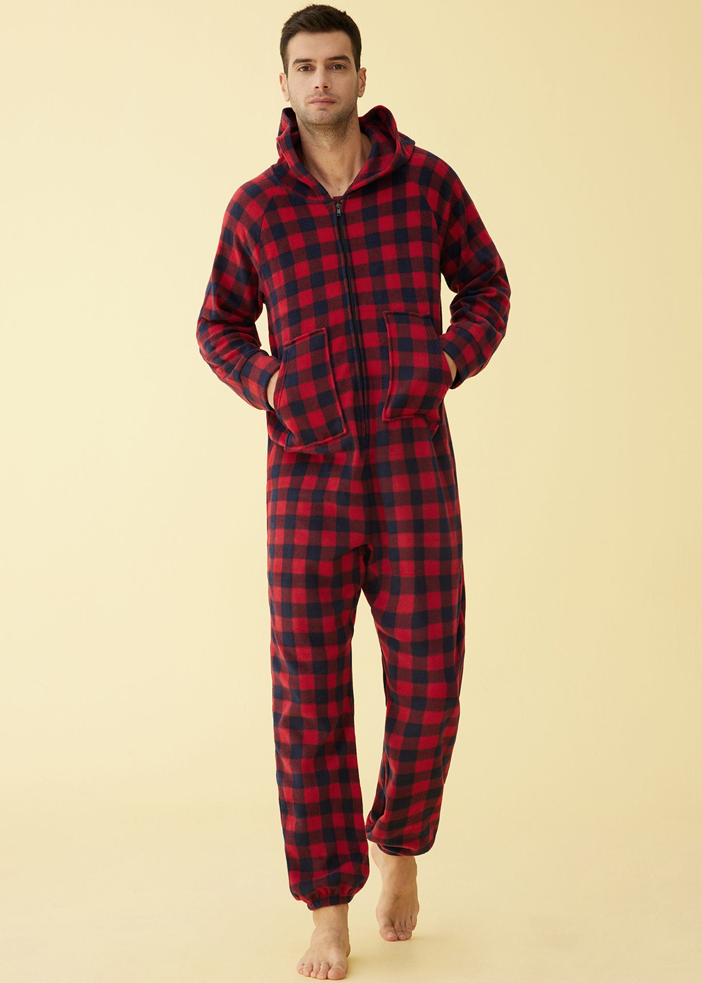 De schuld geven silhouet Mart Adults Fleece Hooded Onesie Pajamas for Men – Latuza
