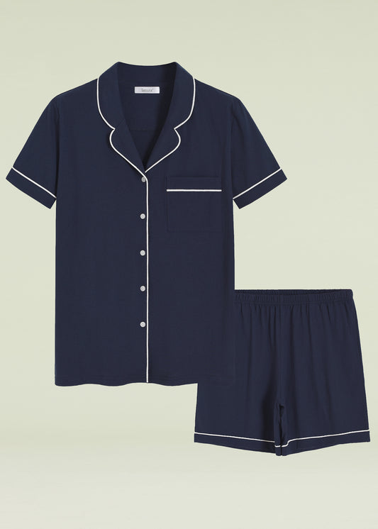 Litherday Women 1&2 Pack Pajama Shorts Sleepwear Soft Cotton Sleep Lounge  Shorts Drawstring Pjs Bottoms with Pockets