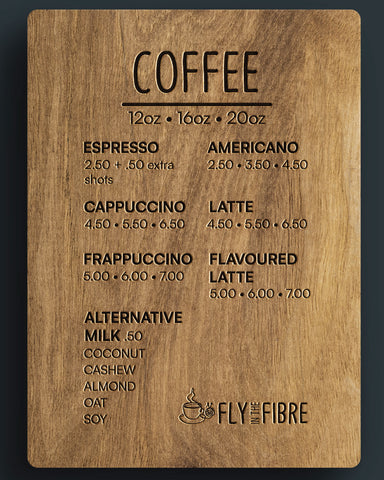 Coffee Menu | Fly in the Fibre | Creston BC