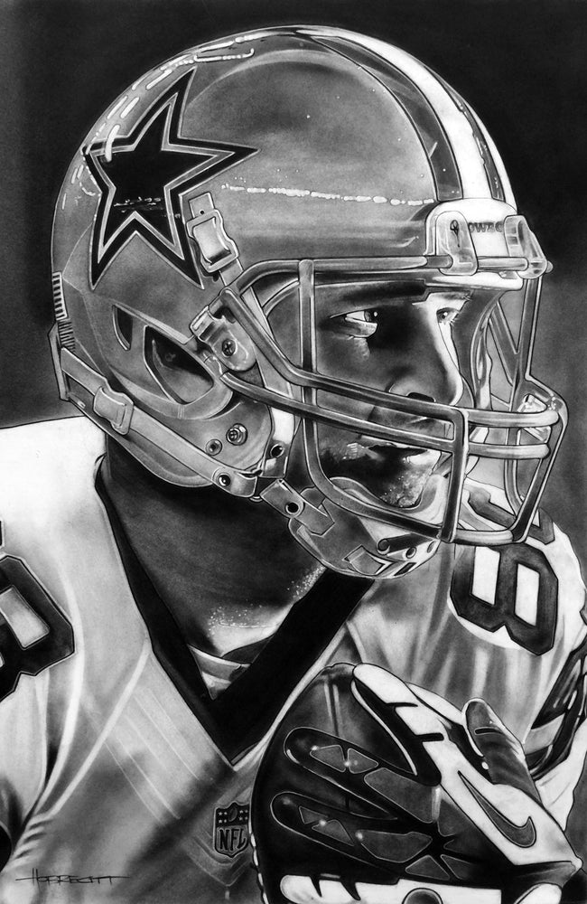 Dallas Cowboys Helmet Print Hobrecht Sports Art