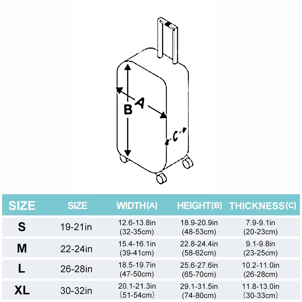 Luggage Covers Size Chart - Teezalo