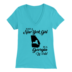 Just A New York Girl In A Georgia World T-Shirt - T-shirt Teezalo