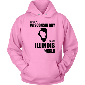 Just A Wisconsin Guy In An Illinois World T-Shirt - T-shirt Teezalo
