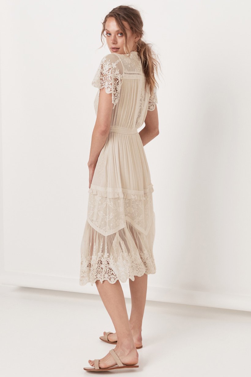 maggie embroidered midi dress