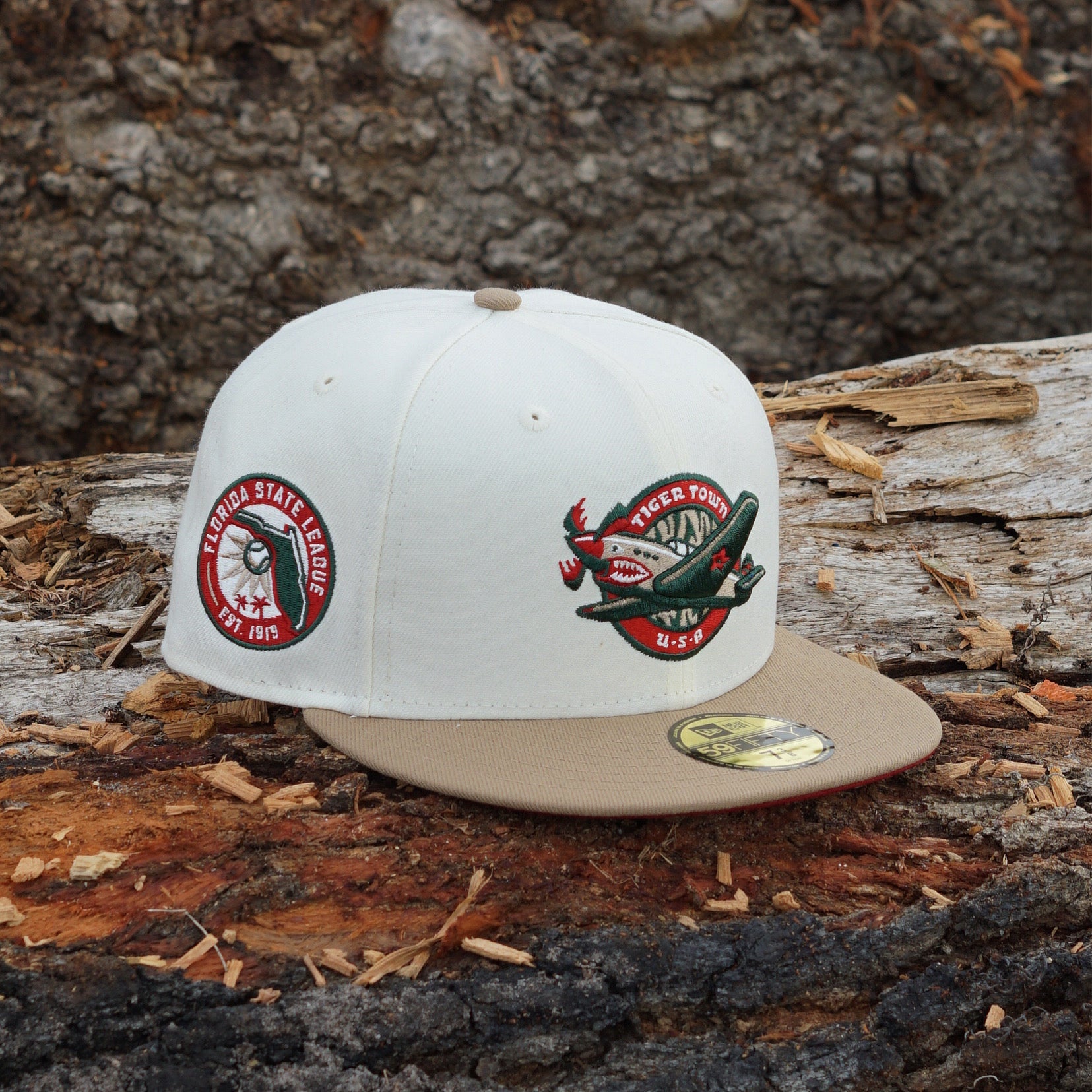 New Era Cap 595Fifty MiLB Lakeland Tigers FSL Side Patch "Redwoods" Pack for FRSH