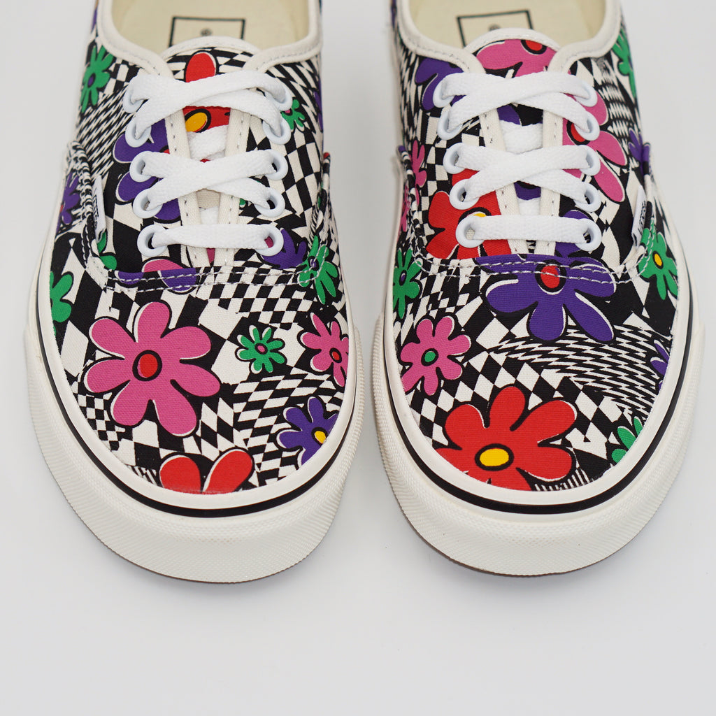 checkerboard floral vans