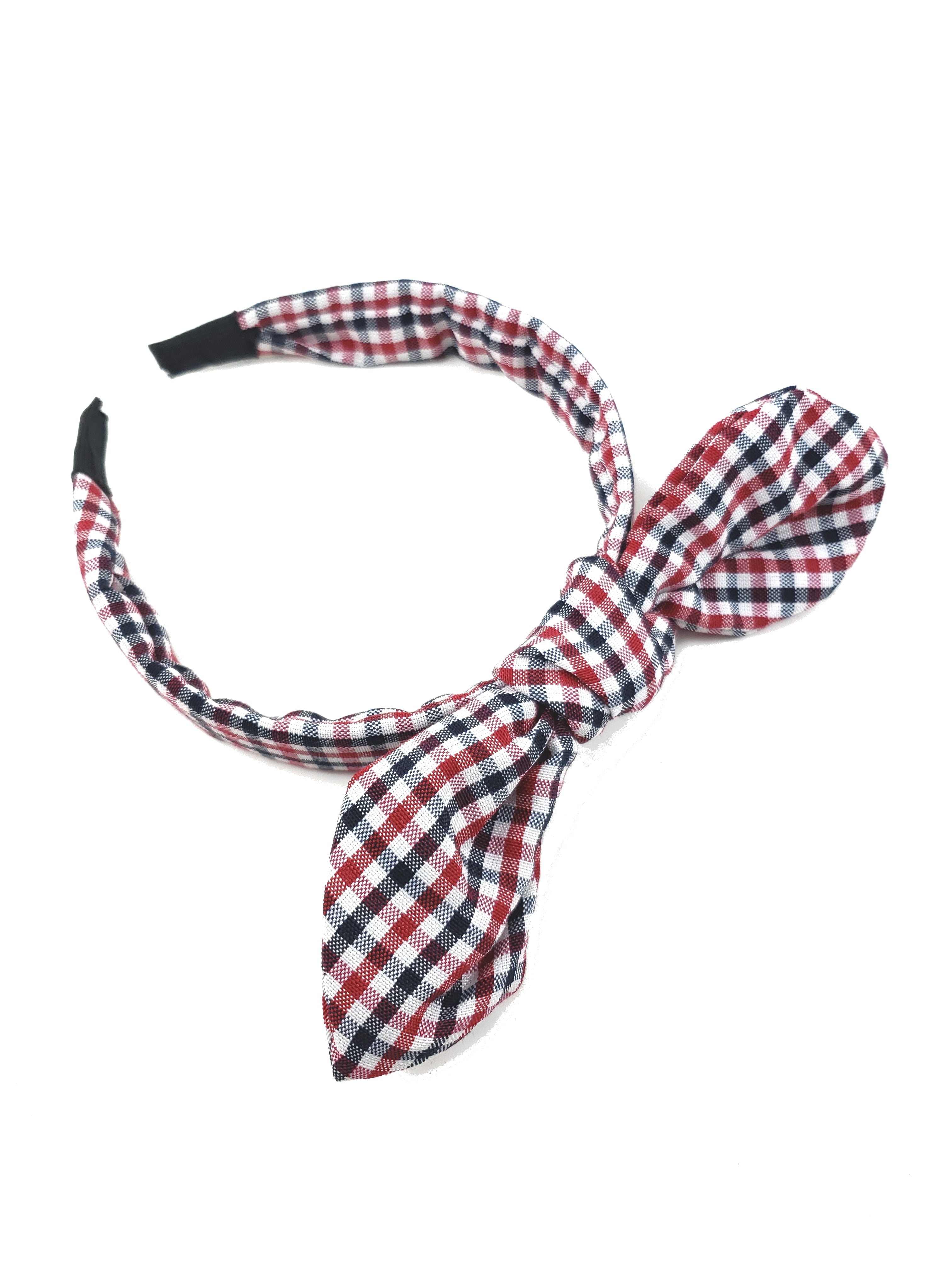 Hair Headband Black/Red Plaid HB1