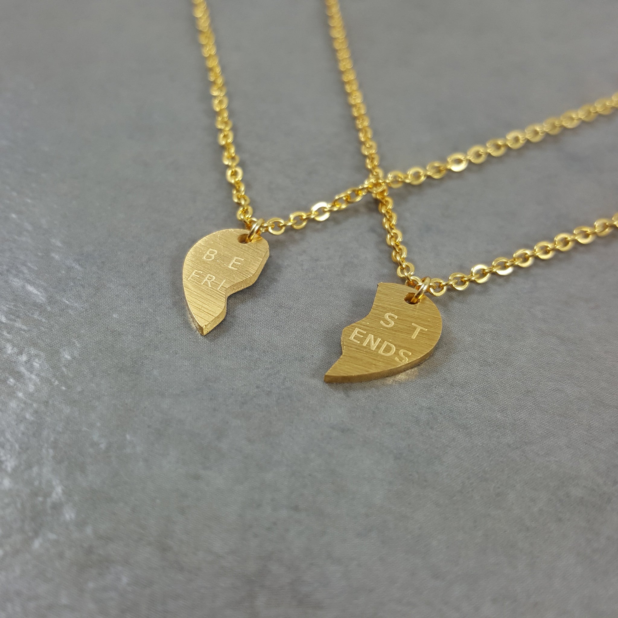 Heart Best Friends Gold Necklace