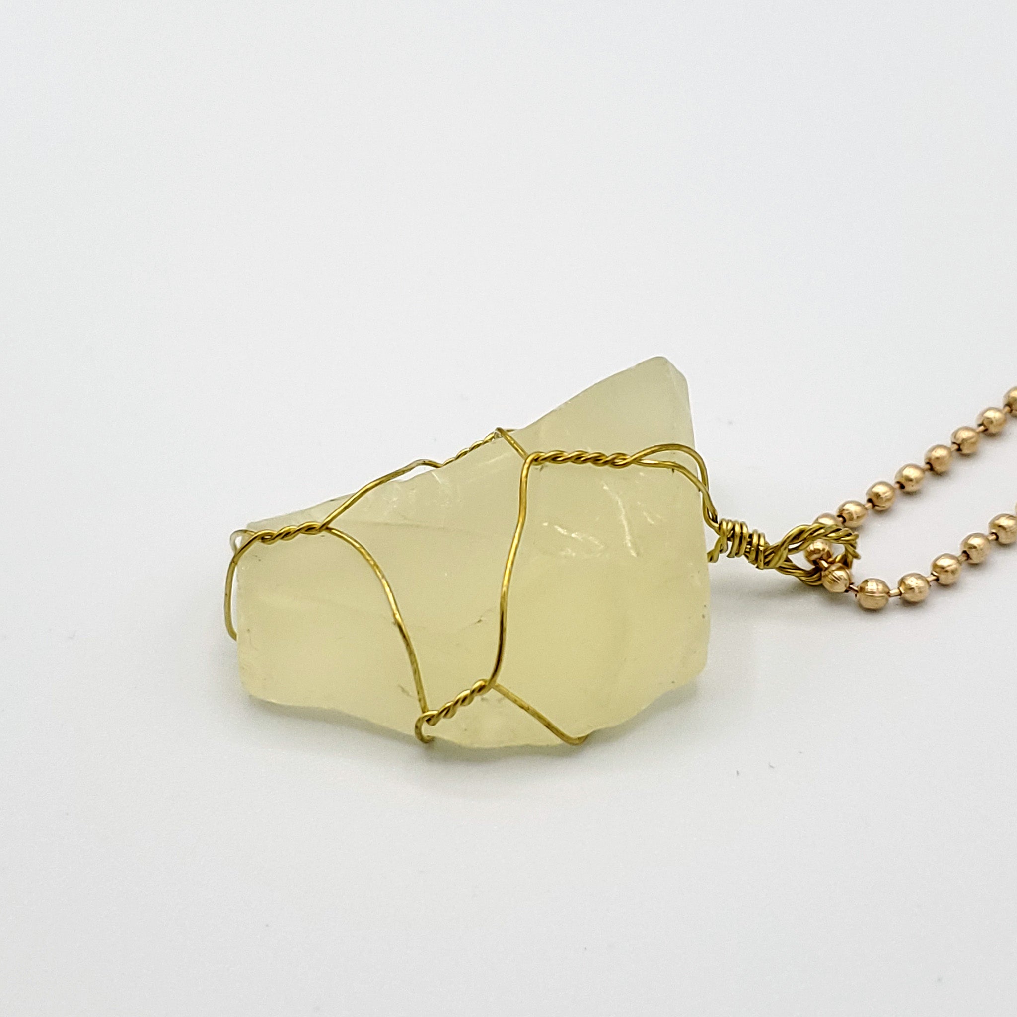 Citrine Raw Stone Gold Necklace