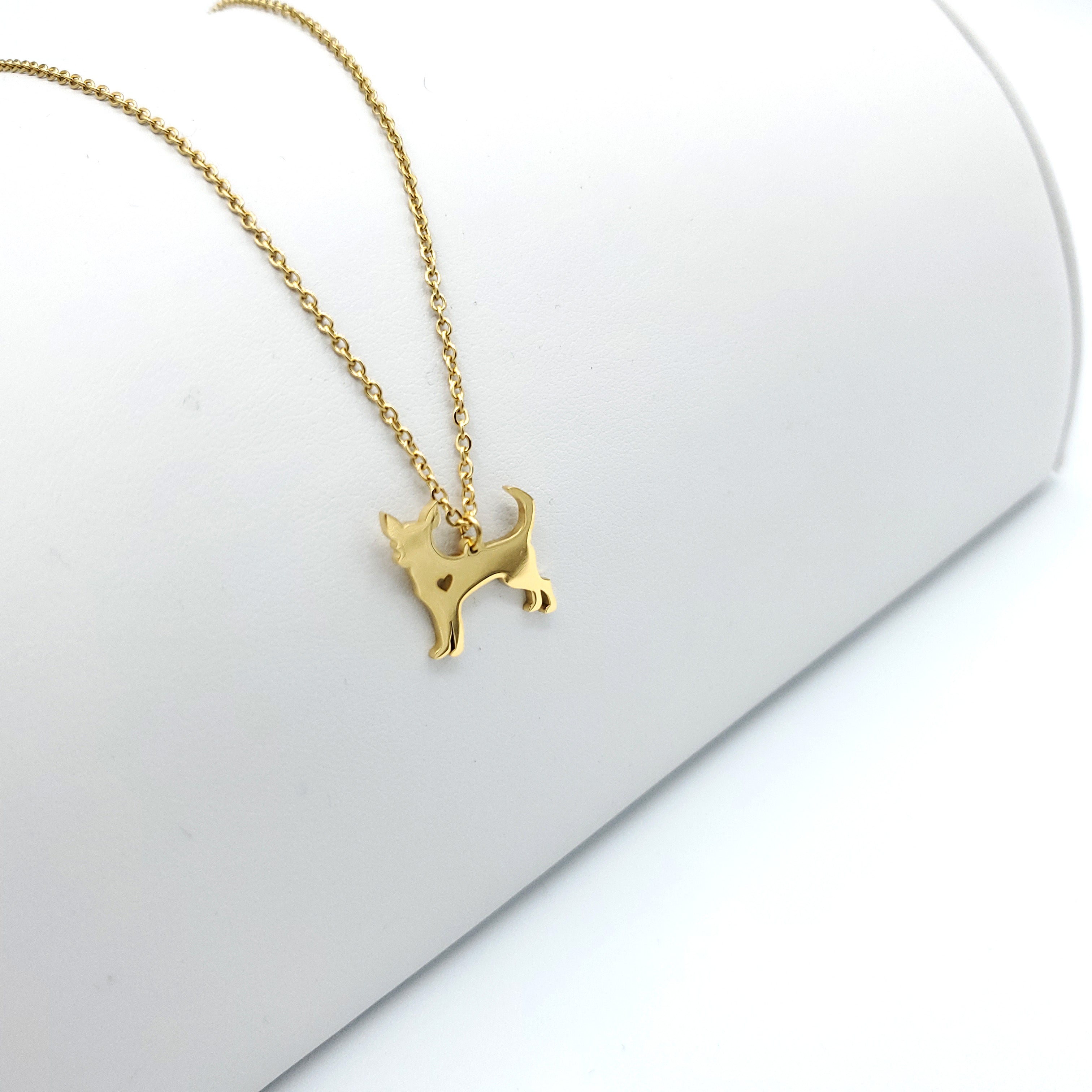 Chihuahua Dog Gold Necklace