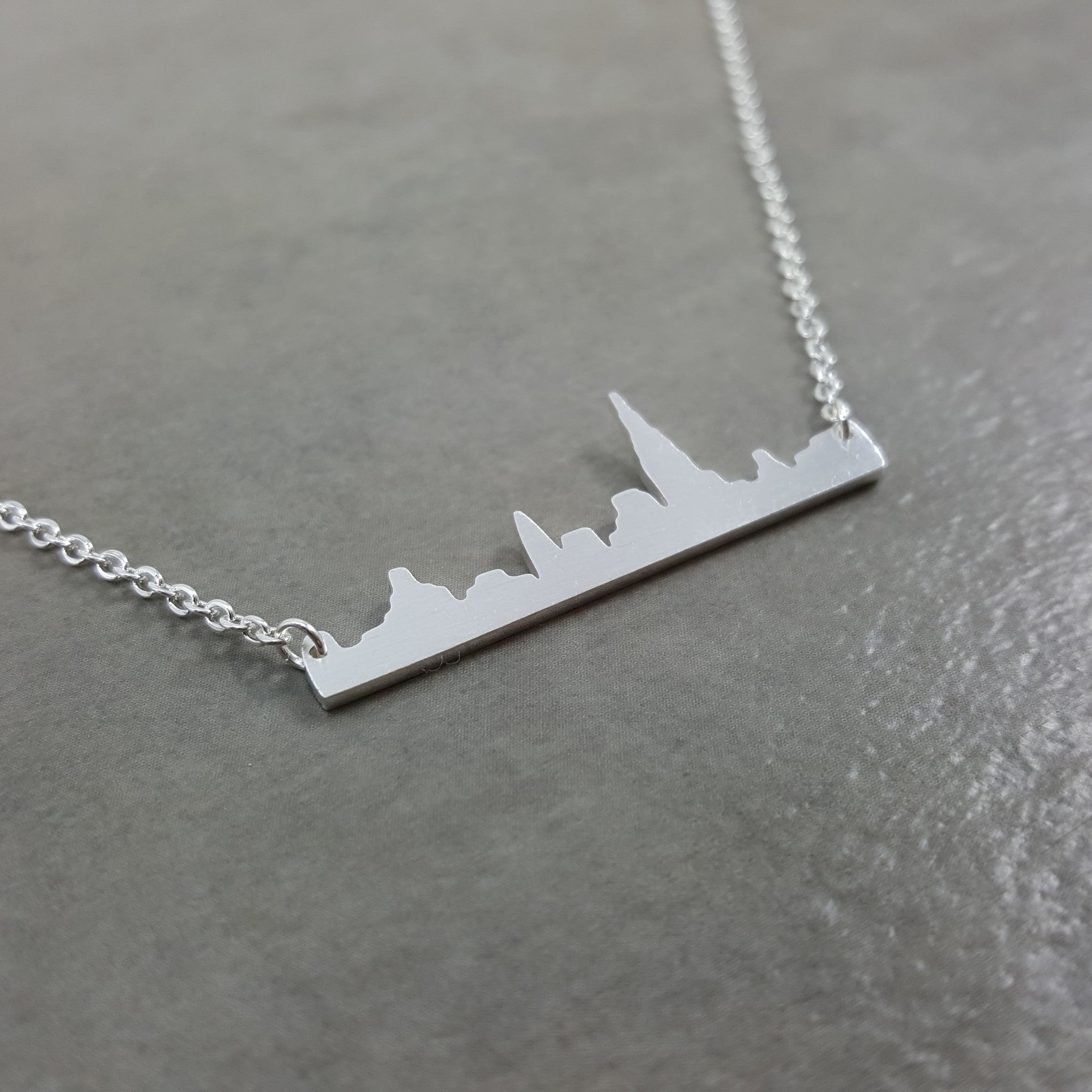 Cityscape Silver Necklace