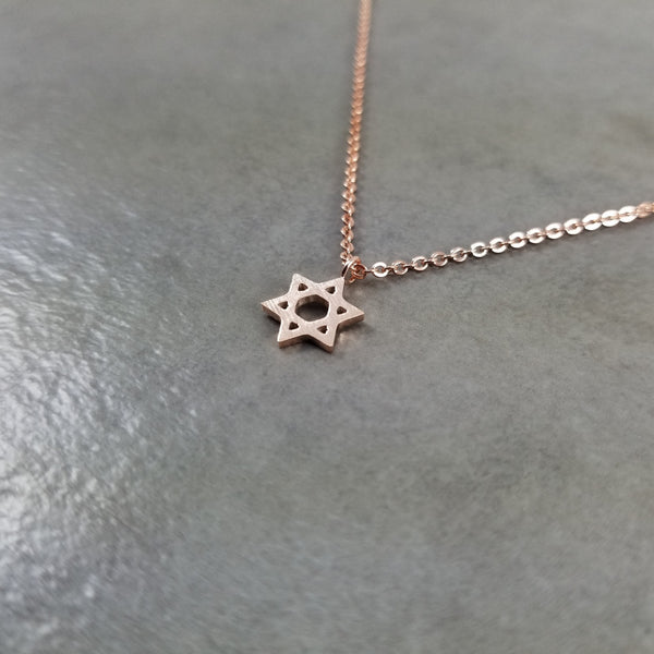 Star of David Rose Gold Necklace - Womens Fashion Jewelry – Lil Pepper ...