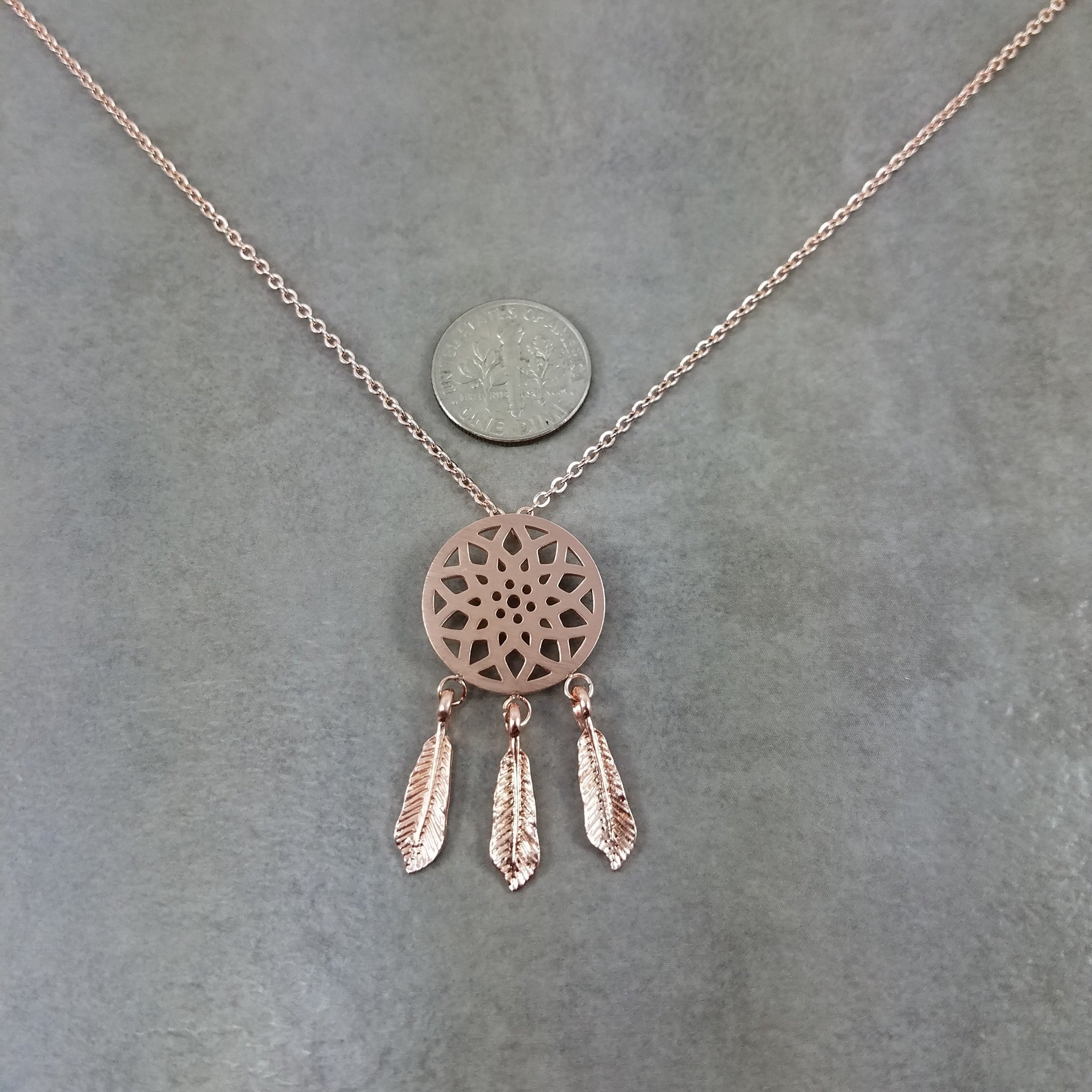 Dream Catcher Rose Gold Necklace