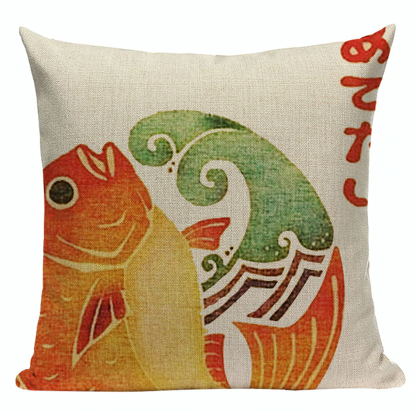 Koi Fish Body Art Pillow Cover JP43 – Lil Pepper Jewelry