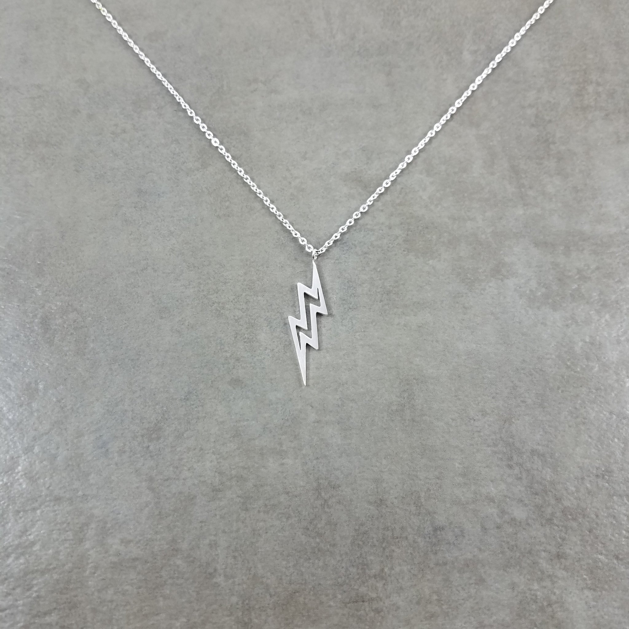 Lightning Bolt Silver Necklace