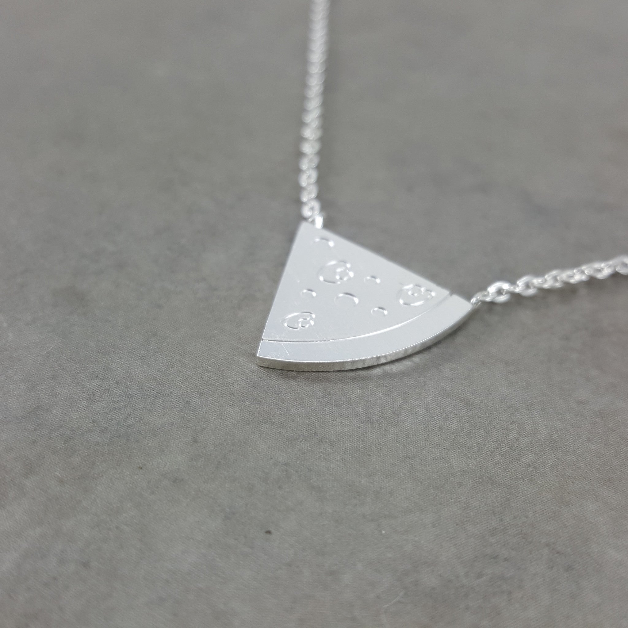 Pizza Slice Silver Necklace