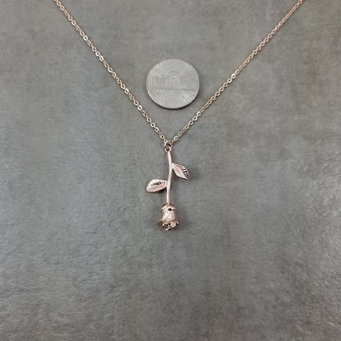 Rose Flower Rose Gold Necklace - Womens Fashion Jewelry – Lil Pepper ...