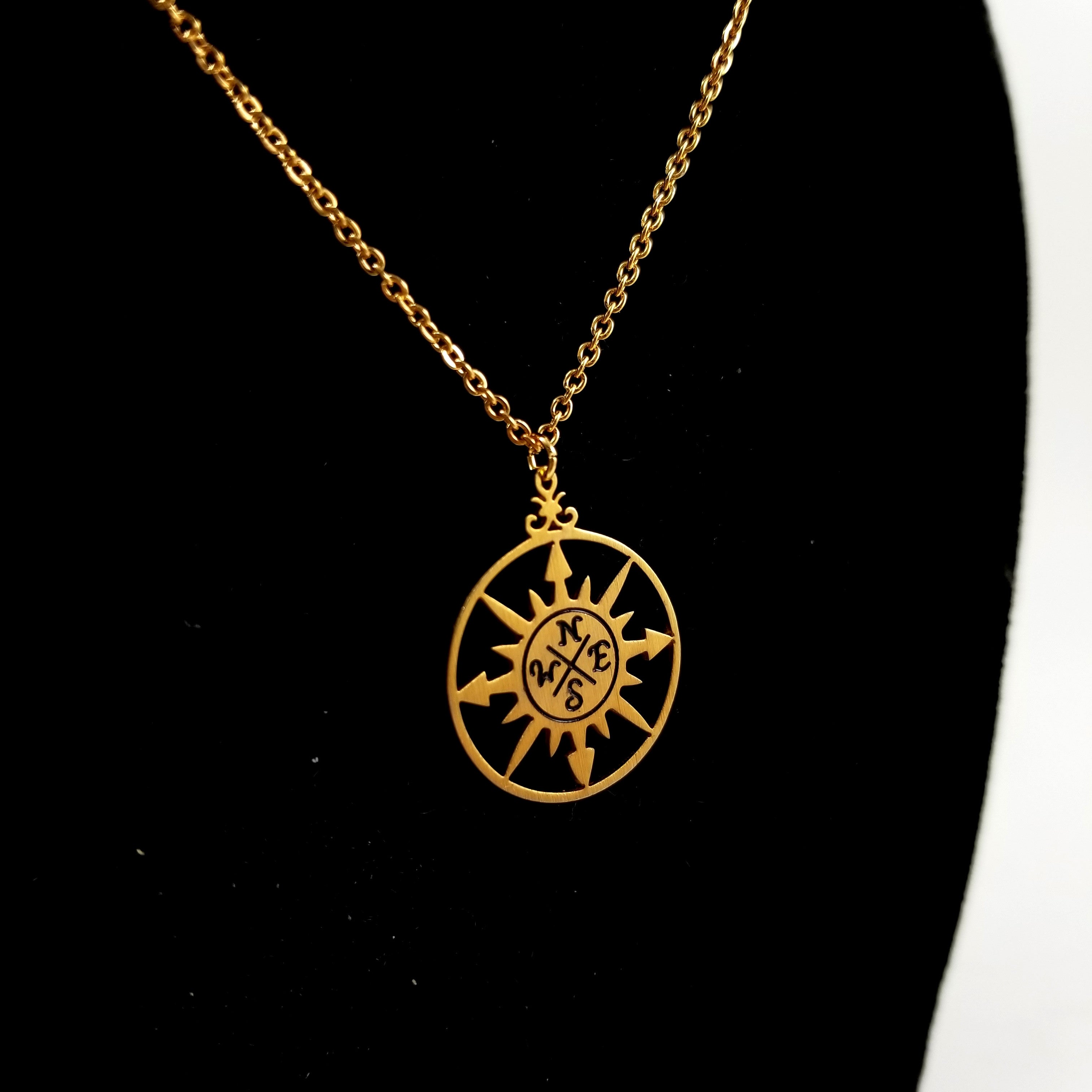 Sun Compass Gold Necklace