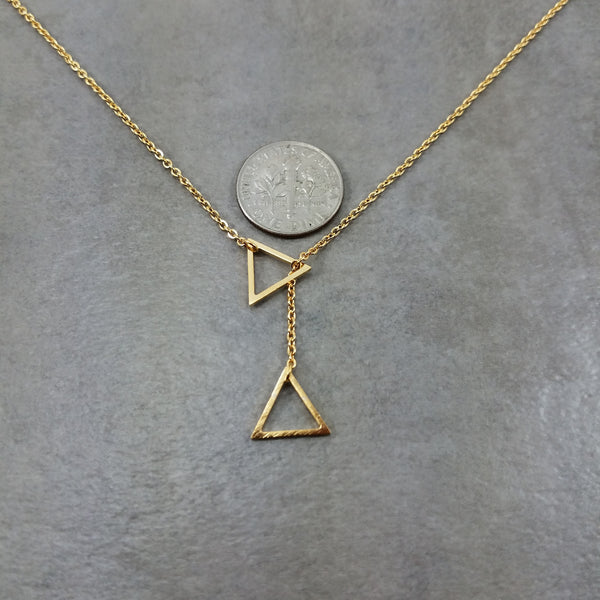 Double Triangle Gold Necklace - Lil Pepper Jewelry