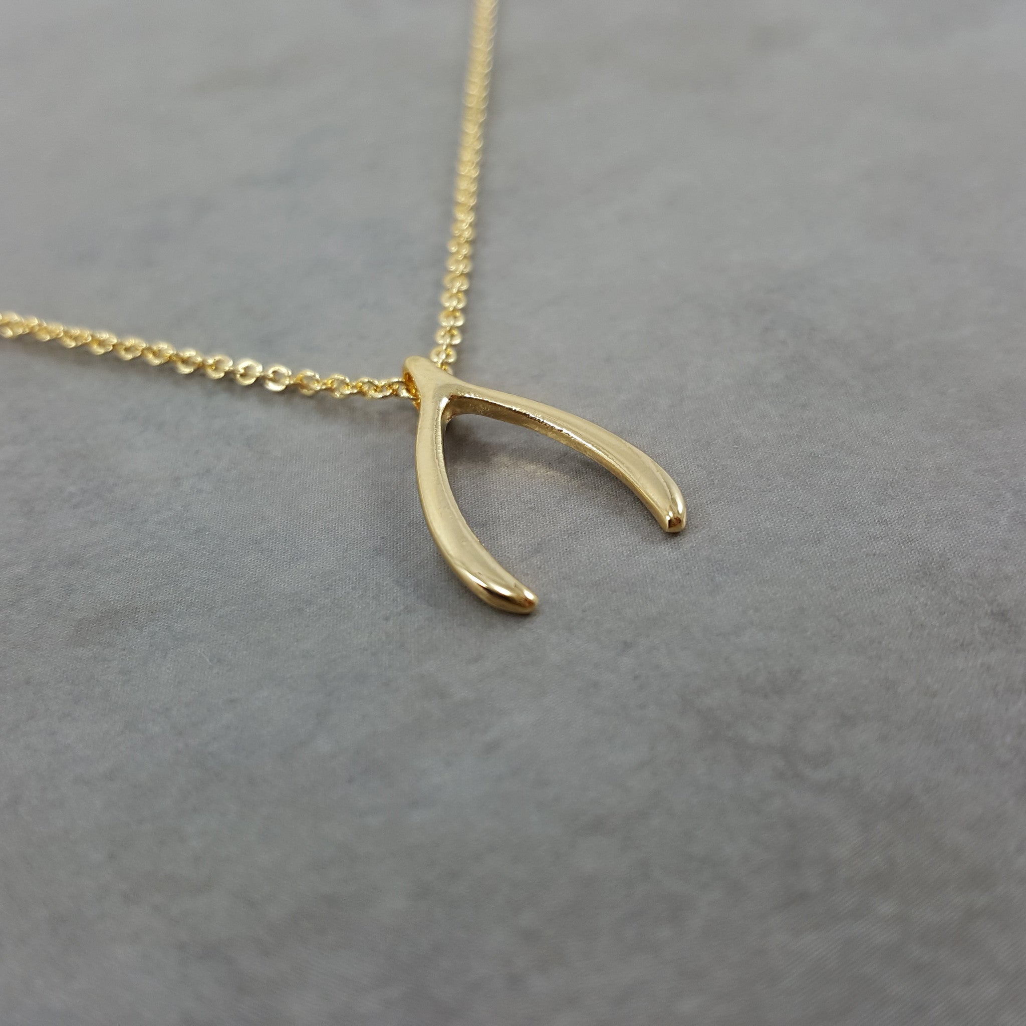 Wishbone Gold Necklace