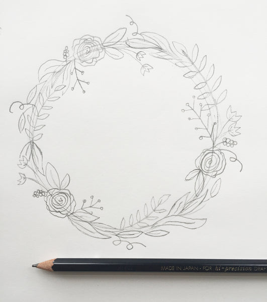 Simple Steps for Drawing a Wreath - Krystal Whitten Studio