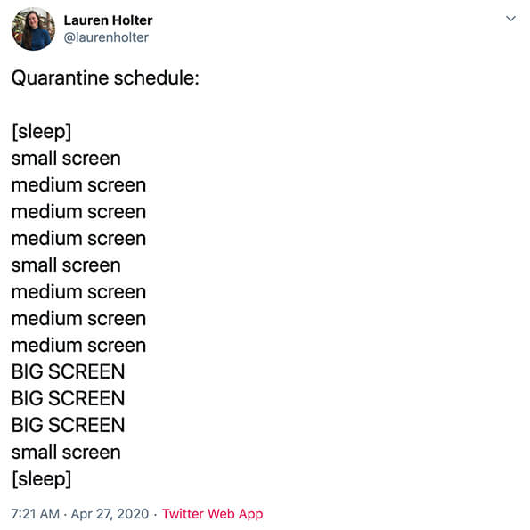 Lauren Holter screen time tweet