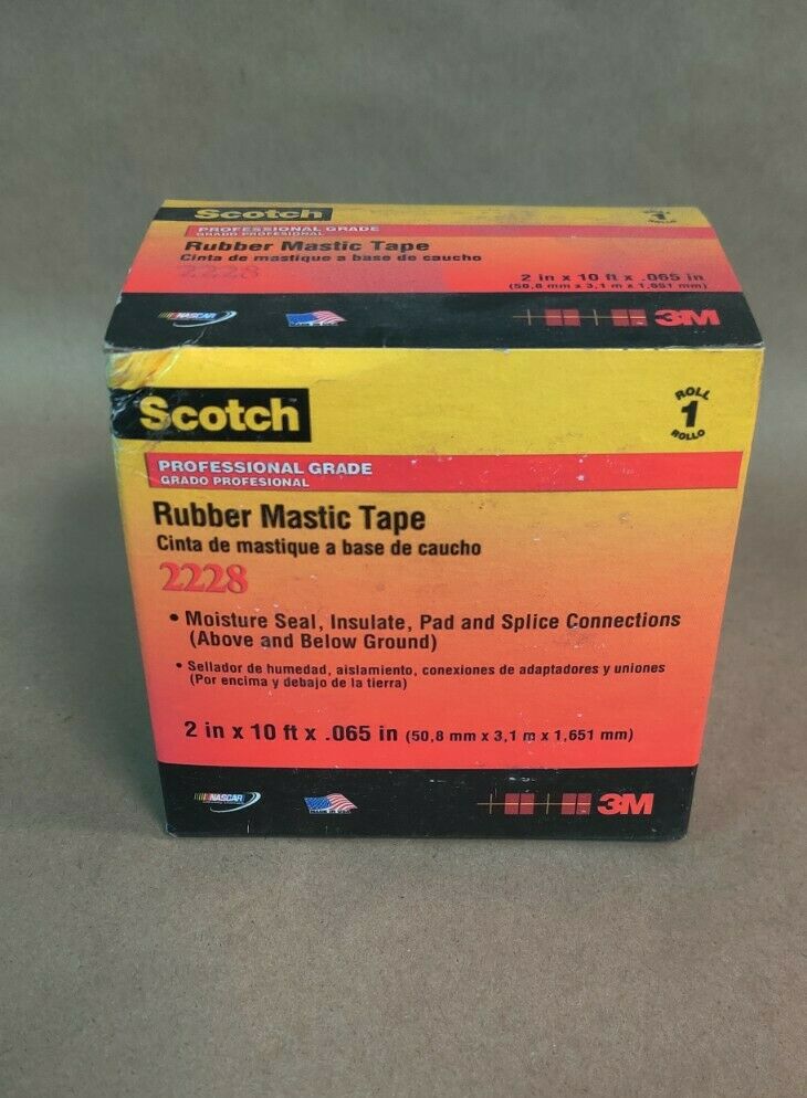 Scotch Professional Rubber Mastic Tape 2228, 1 in x 10 ft, Black NEW ...