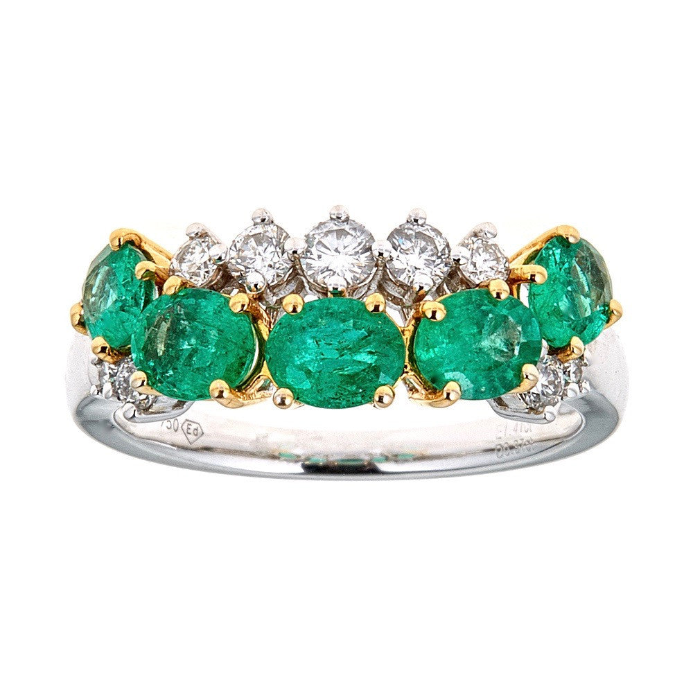 Emerald & Diamond Ring in 18K White Gold – D'amati Fine Jewelry