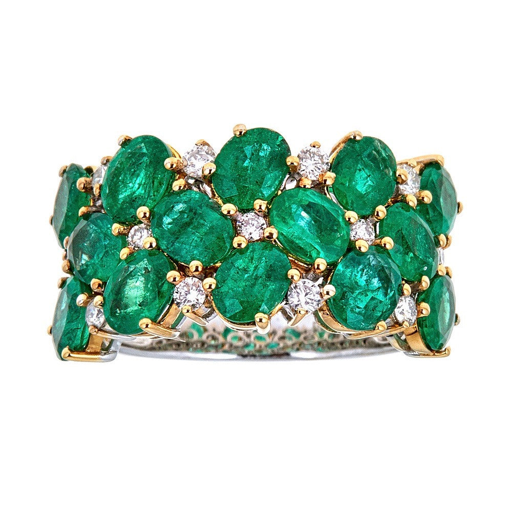 Emerald & Diamond Ring in 18K White Gold – D'amati Fine Jewelry