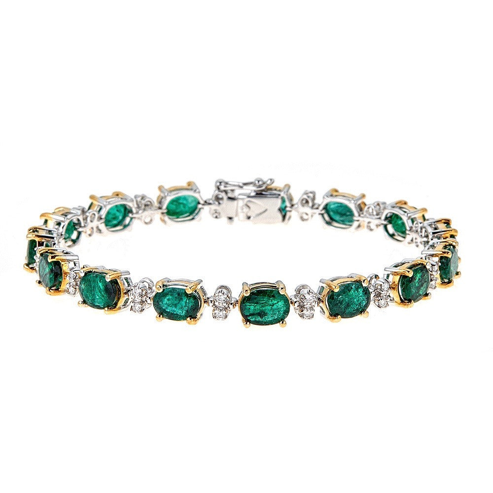 Emerald & Diamond 14K White Gold Bracelet – D'amati Fine Jewelry