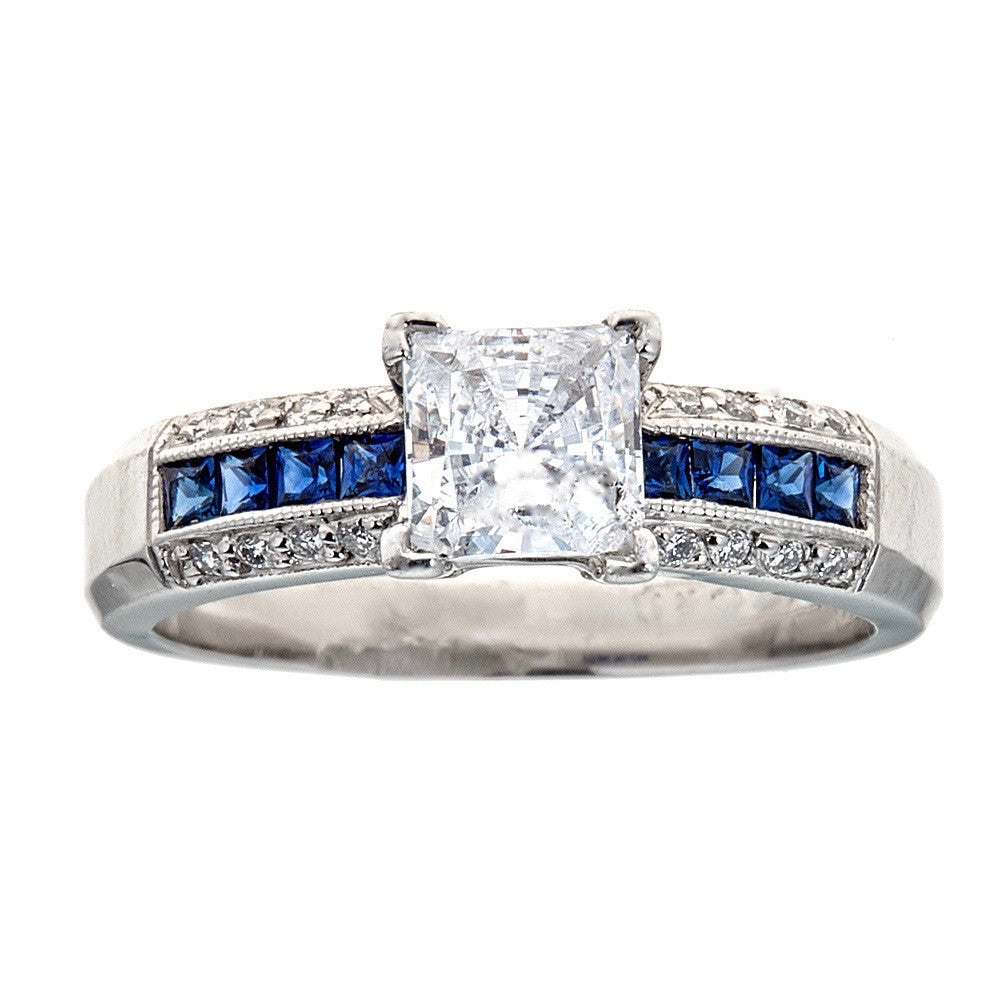Tacori Platinum Sapphire & Diamond Engagement Ring – D'amati Fine Jewelry