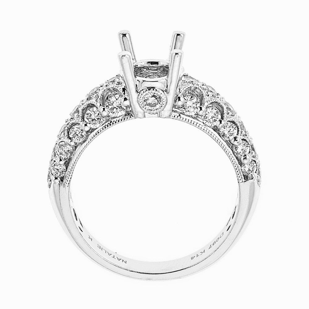 Natalie K 14k White Gold and Diamonds Engagement Ring