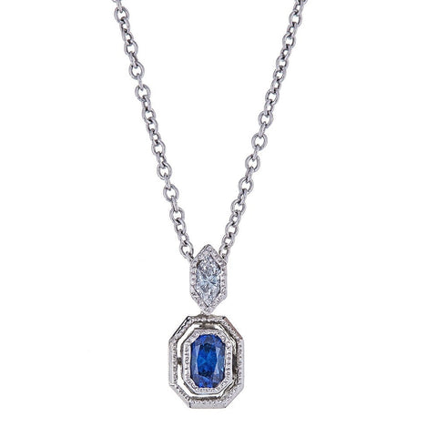 Tacori Platinum Diamond & Sapphire Necklace – D'amati Fine Jewelry