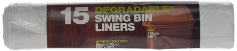 D2W Degradable Swing Bin Liners 15 Bags (Pack of 5)