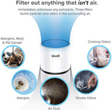 Levoit LV-H132 Air Purifier for Allergies，3-in-1 True HEPA & Active Carbon Filters,3 Speeds Portable Purifiers, Smart Filter Change Reminder, Ideal for Home Bedroom, Pollen, Pet Dander, Smokers