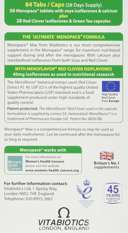 Vitabiotics Menopace Max 84 Tablet Capsules Verdure Plus