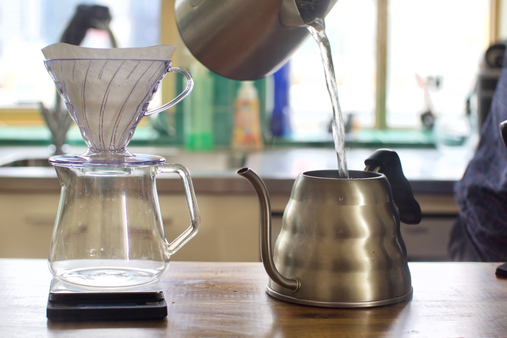 Pouring boiled water