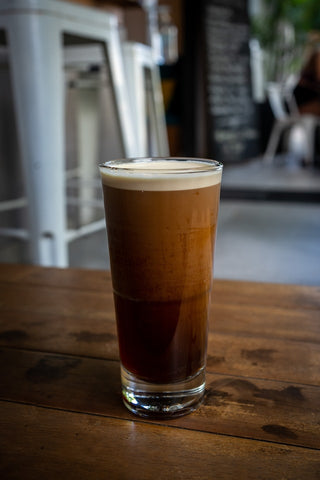 nitro cold brew coffee in glass