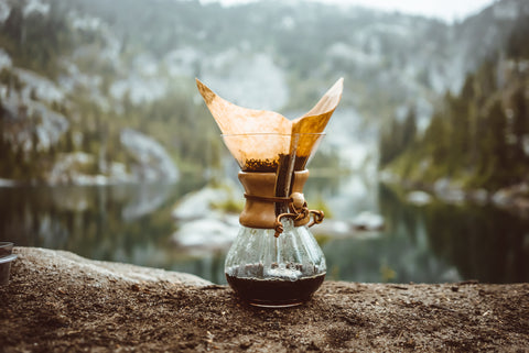 Chemex filter device on a mountain