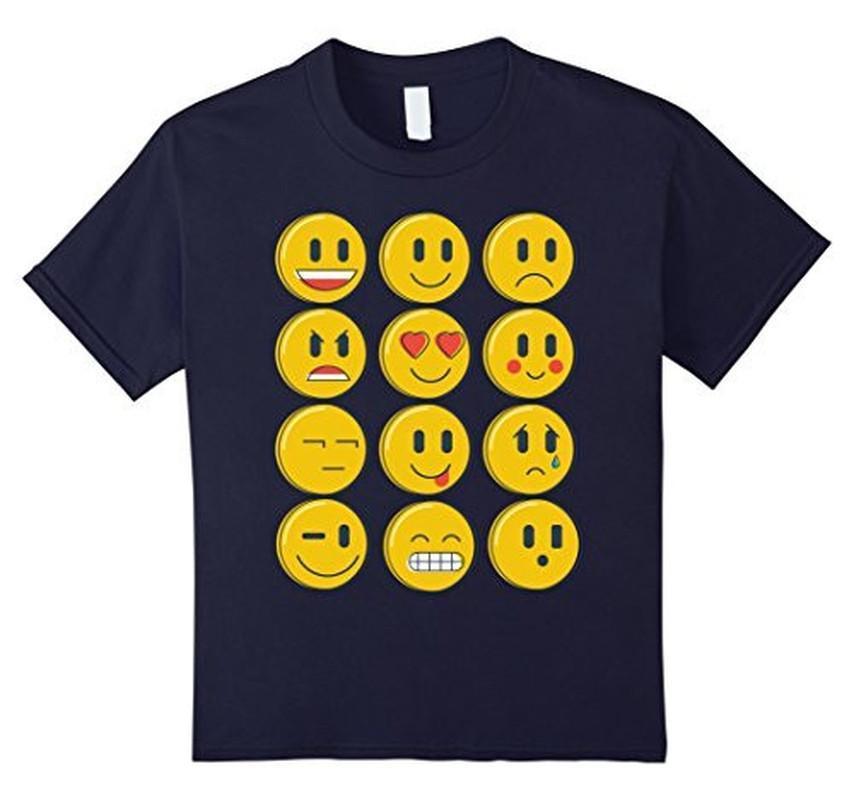 Smiley Emoticons Emoji T-shirt Navy / XL / Women T-Shirt BelDisegno