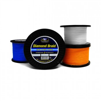 Diamond Yard Line Collegiate 8X Solid Braided Line - 300 yd. - 50 lb. -  BAMA - Red/White
