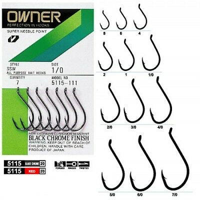Owner 5111 SSW Cutting Point All Purpose Bait Hook, Size: 1-3/0, मछली  पकड़ने का काटा - Cabral Outdoors, Udupi