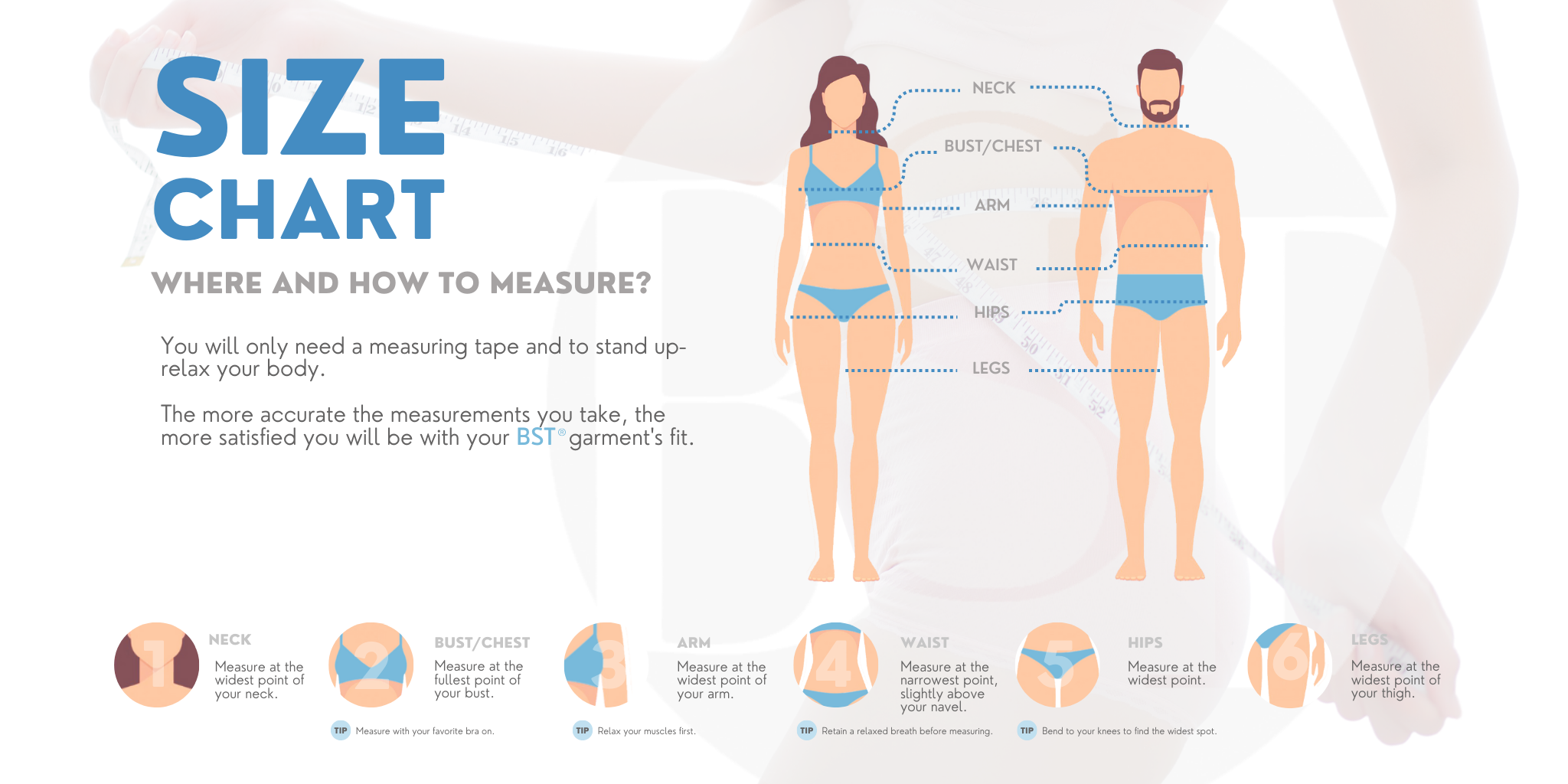 Sizing chart/dimensions – BST Medical Supply