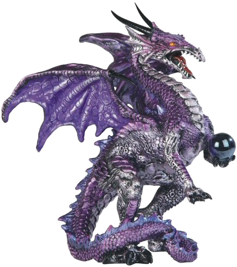 Purple Dragon Statue with Orb