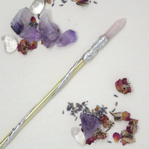 rose quartz chakra wand