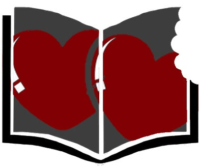 The pages of an open book with twin hearts centered across both pages